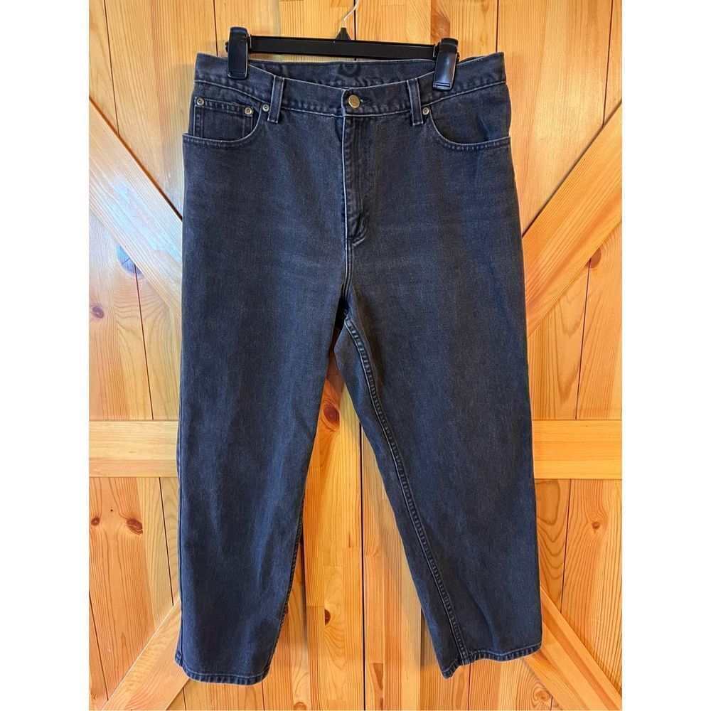L.L. Bean Women's Relaxed Fit Jeans Black Double L Vintage Size 16P (2078)